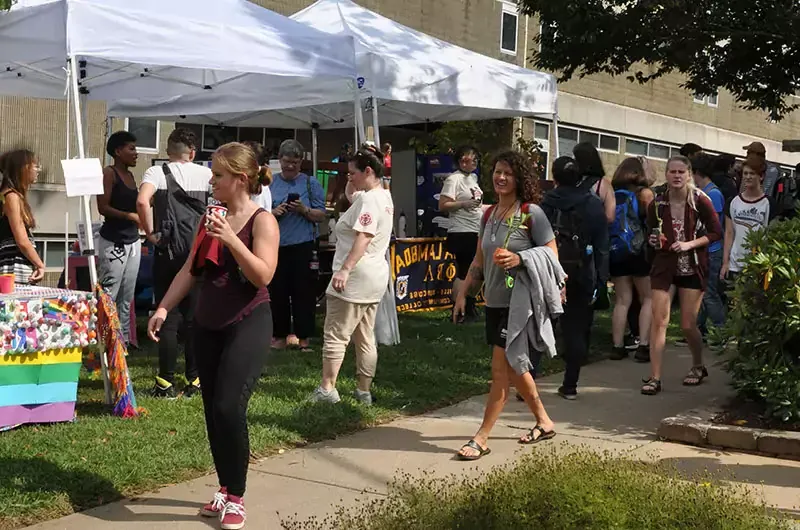 Students attending Earth Day Fair